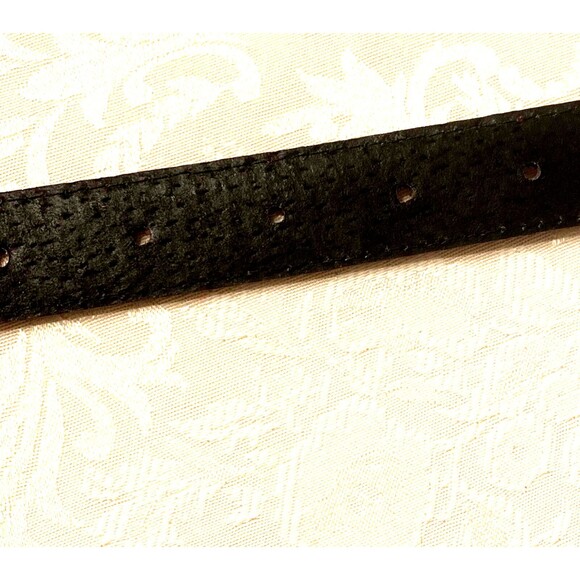 Peter Hahn Skinny Belt Nubuck Leather Suede 95cm 41 x 1 Vtg Italy Germany Brown